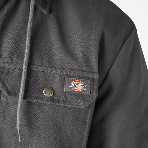 Image of Dickies Men's Fleece Hooded Duck Shirt Jacket With Hydroshield