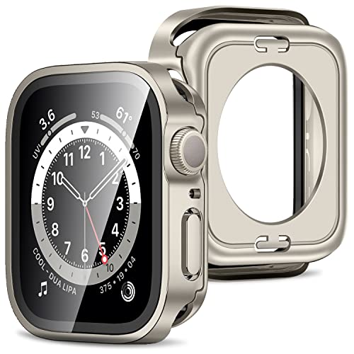 Amizee 2 en 1 Coque [2 Pièces] Compatible avec Apple Watch SE 3/2/1 Série 6/5/4 44mm avec Protection Écran, Couverture Complète Anti-Rayures Housse Coque...