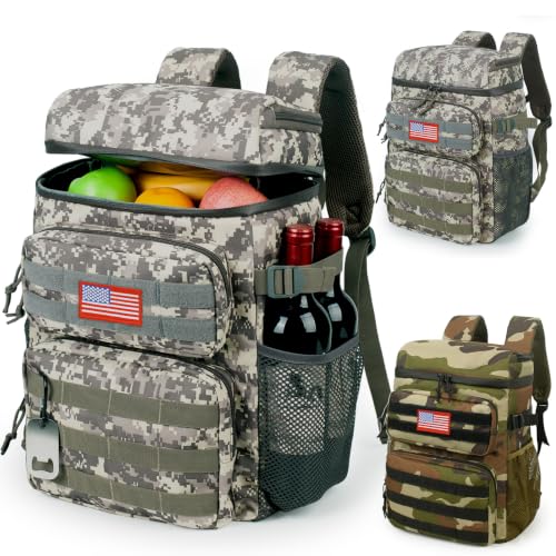 Image of Tactical Backpack Cooler for Men,25L Insulated Lunch Ice Chest for Work | ATRIPACK Insulated Cooler Bag, Portable Soft small lunchbox with cooler Compartment Water Resistant Leakproof for Work Beach