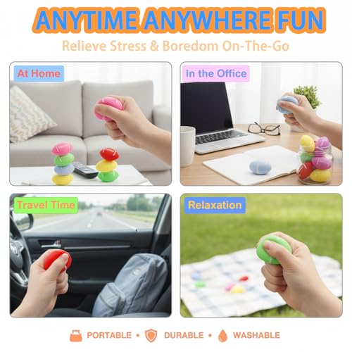 Image of Fidget Toys Sports Stress Balls, 24 Packs Mini Footballs Squishy Toys, Squishy Sensory Toys for Kids, Treasure Chest for Kids Prizes