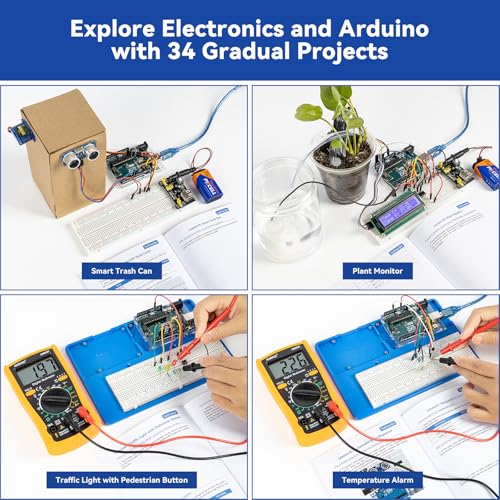 Image of SunFounder Inventor Lab Starter Kit with Original Arduino Uno R3 REV3 Multimeter 34 Projects 40+Video Courses RAB Breadboard Holder, RoHS Compliant, for Beginners & Engineers