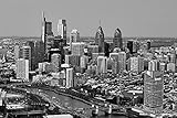 Philadelphia Skyline 2018 Dusk Night Two Sizes Black & White BW Philly City Downtown 12 inches x 18 inches Photographic Panorama Poster Print Photo Picture
