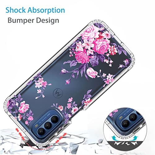 Zoeirc Case For Moto G31/Moto G41 Case, Xt2167-1 Case With Tempered Glass Screen Protector, Soft 360 Full Body Shockproof Hybrid Bumper Crystal Clear Case Cover For Motorola Moto G31 (Rose Flower) #TOP6