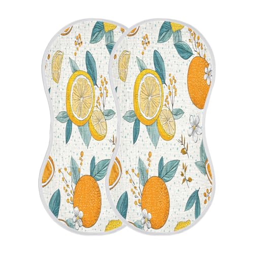 Kigai Fruit Orange Baby Burp Cloths Extra Soft and Absorbent Burping Rags Cotton Burping Clothes Baby Washcloths for Newborn Boys Girls - 1 Pack