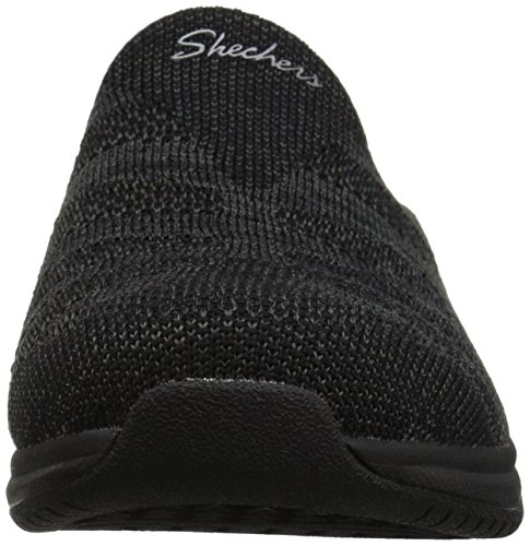 Skechers Women's Commute-Knitastic-Engineered Knit Open Back Mule, Black, 9 W Us #TOP1