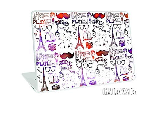 Image of GalaxsiaTM Paris Listen Play Vinyl Laptop Skin /Sticker /Cover /Decal Compatible for Any 13 inch-13.3 inch Inches Laptop (Hp /Dell /Sony /Acer /Lenovo /Asus. Etc) Or Notebook.