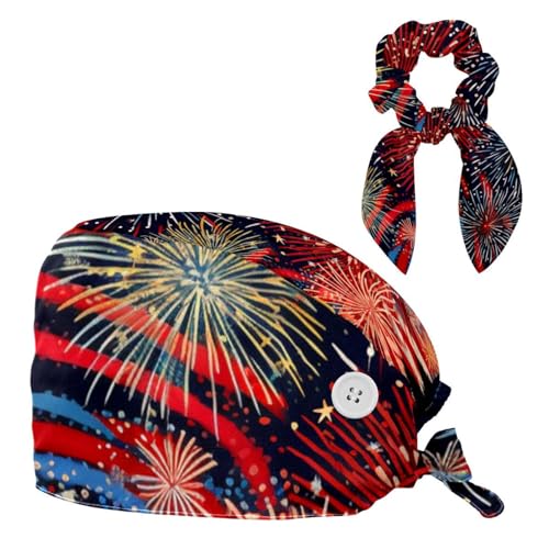 YTYVAGT] 看護帽子、ボタン付きワーキングキャップ、コットン汗止め