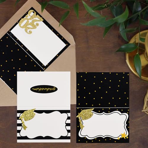 Image of 24pcs Graduate Place Cards, Graduation Food Labels for Buffet Table | Cheese Labels & Candy Table Supplies - Reusable Party and Graduation Party Decorations