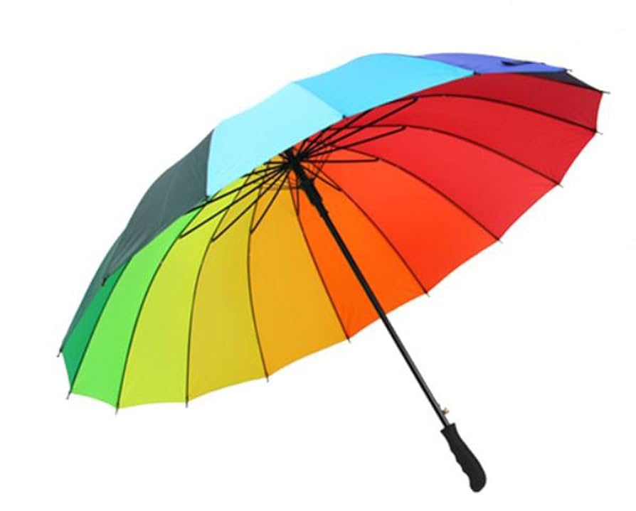 Amazon.co.jp: 男女兼用 レインボーアンブレラ 16色 虹色