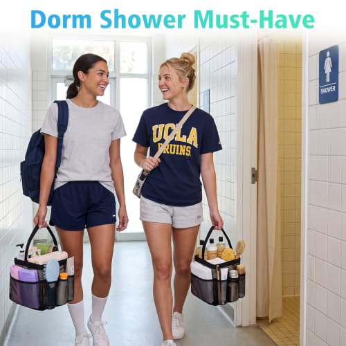 Image of EUDELE Mesh Shower Caddy Portable for College Dorm Room Essentials, Shower Caddy Dorm with 9-Pocket Large Capacity for Beach, Swimming, Gym, Camping, Travel essentials