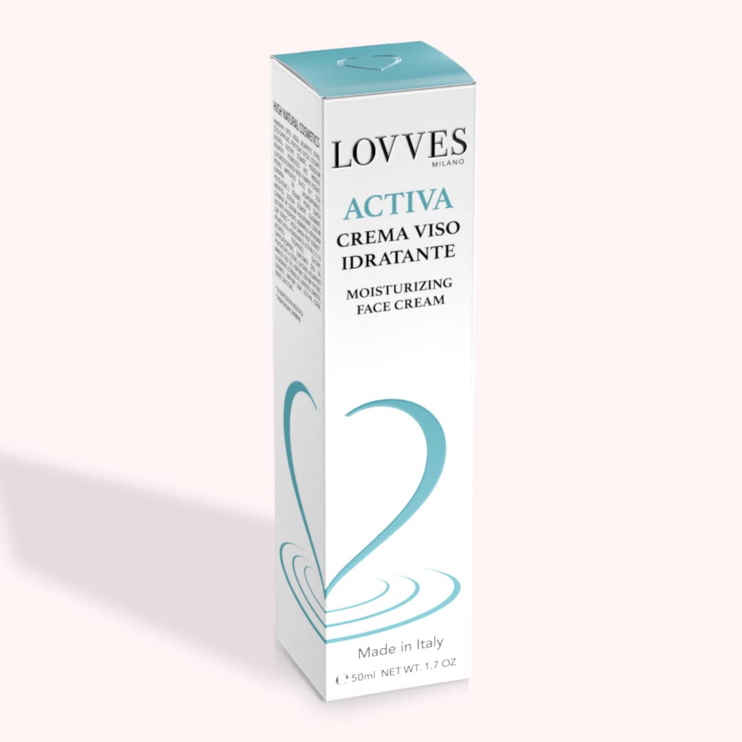 LOVVES Activa Nawilżający krem do twarzy, wysoki naturalny kosmetyk, odżywczy, odżywczy, z kwasem hialuronowym 3 masy cząsteczkowe, nadaje skórze elastyczność i jasność, butelka Airless 50 ml
