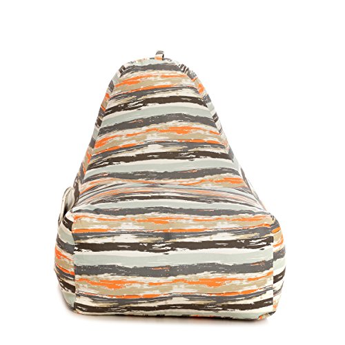 Image of Style Homez Hackey Cotton Canvas Stripes Printed Bean Bag XXL Size Filled with Beans Fillers