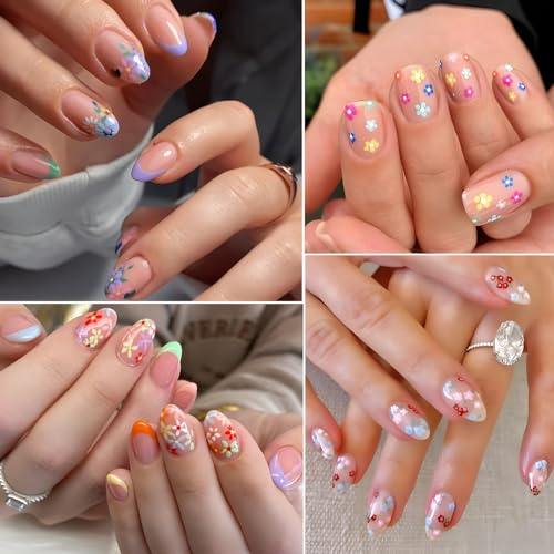 SPLOCUDU Colorful Cute Daisy, Floral, Heart, Flower Nail Art Stickers Decals, 3D Self Adhesive Supplies, Design Decoration Accessories for Women and Girls, 30 Sheets - Thumbnail 5