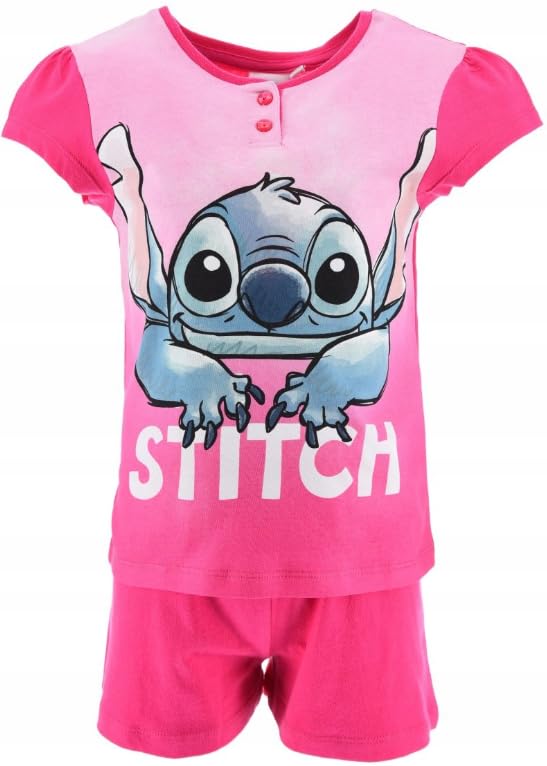Disney Lilo e Stitch Pigiama Corto Motivo Stitch, 2 Pezzi, per Bambina
