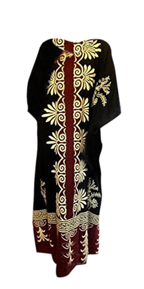Cool KaftanNew LANGKAWI Fine Cotton Kaftan Long Dress Black Red Plus Amazing Caftan (XXL)