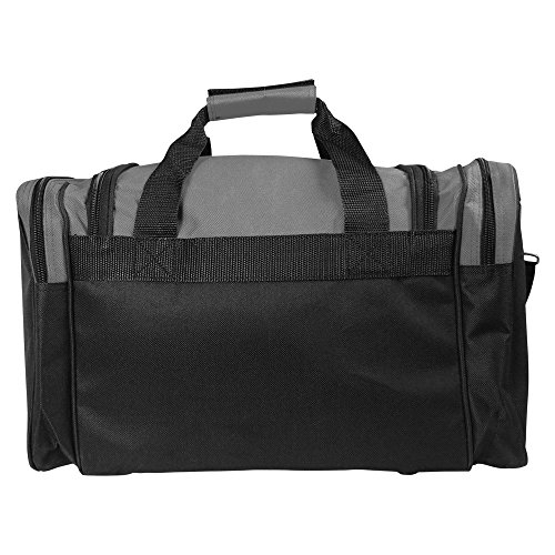 Image of DALIX 17 inch Duffle Bag Dual Front Mesh Pockets (Black Gold Gray Dark Green Navy Blue Maroon Royal Blue Orange Pink Purple Red White