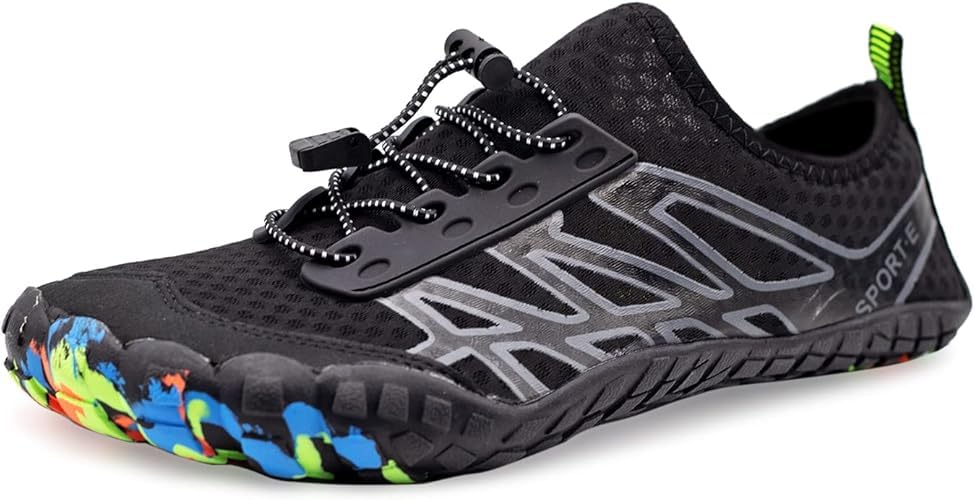 Water Shoes for Men Women Quick-Dry Barefoot Aqua Sock Outdoor Athletic Sport Shoes Black Mens Size 10 Womens Size 11 EUR 44