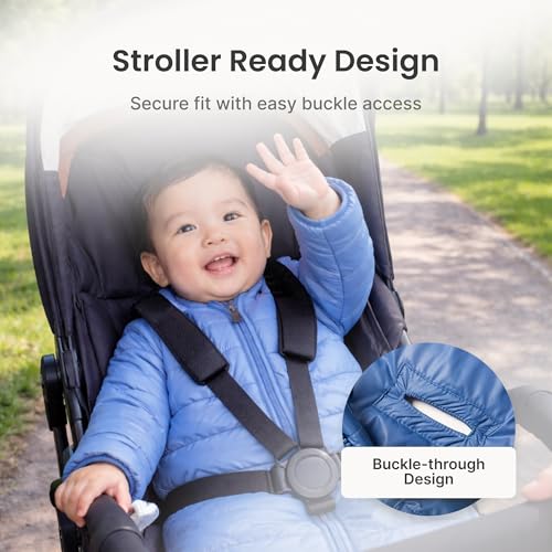 Baby Deedee Sleep Nest Travel - 3.5 TOG Quilted Sleep Sack with Removable Sleeves, Unisex Travel Wearable Blanket for Camping, Warm Baby Sleeping Bag, Toddler 6-18 Months, Gray Skies