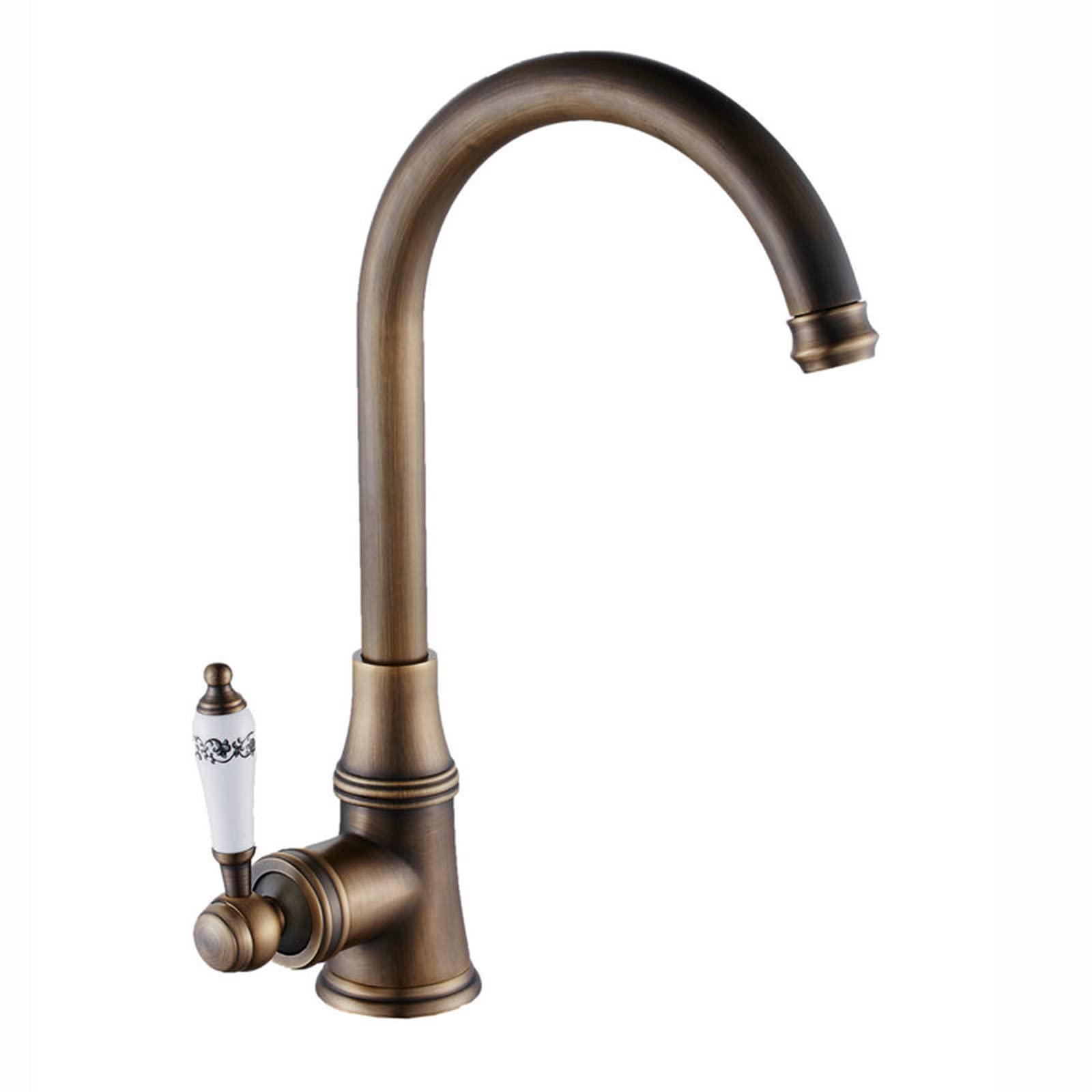 Robinet de cuisine en laiton antique mitigeur rétro noir chic