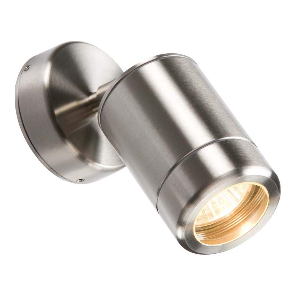 Generic 230V Ip65 Gu10 35W Single Stainless Steel Adjustable Wall Light from B&Q