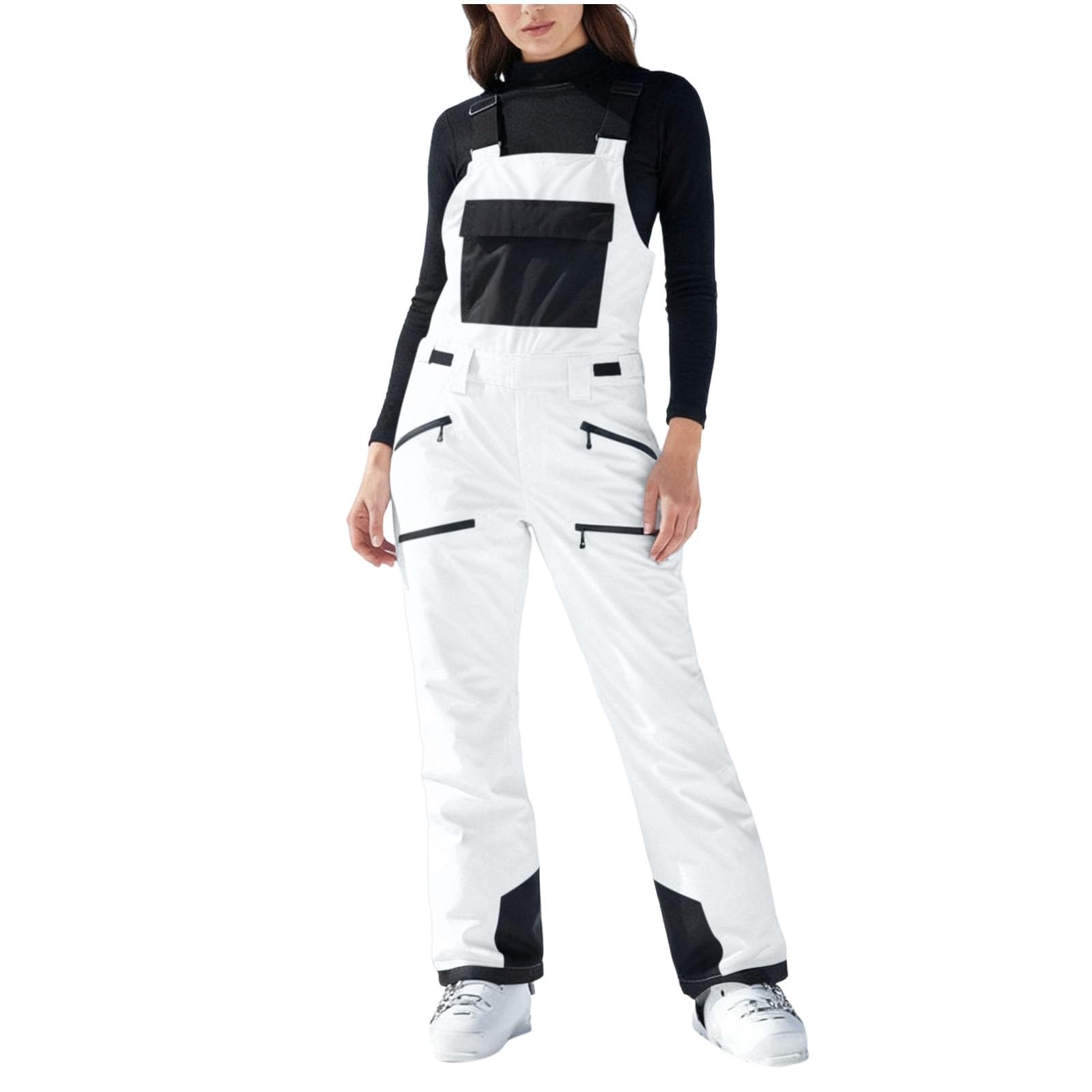Generisch Pantalones de esquí para mujer, impermeables, pantalones de esquí para mujer, pantalones de softshell holgados, mono de invierno, mono de invierno, pantalones de nieve, pantalones de
