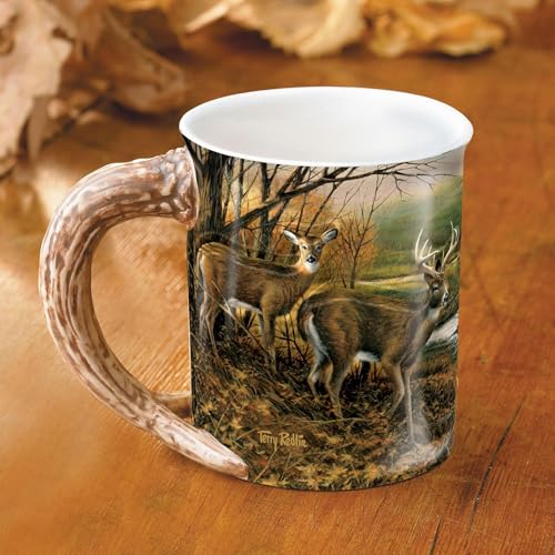 Wild Wings 8955711626 Indian Summer Whitetail Deer Sculpted Mug, 16 oz