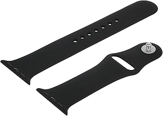 سوار سيليكون لساعة آبل سلسلة 6/5/4/3/2/1/SE (أسود، 42/44 ملم)، للجنسين