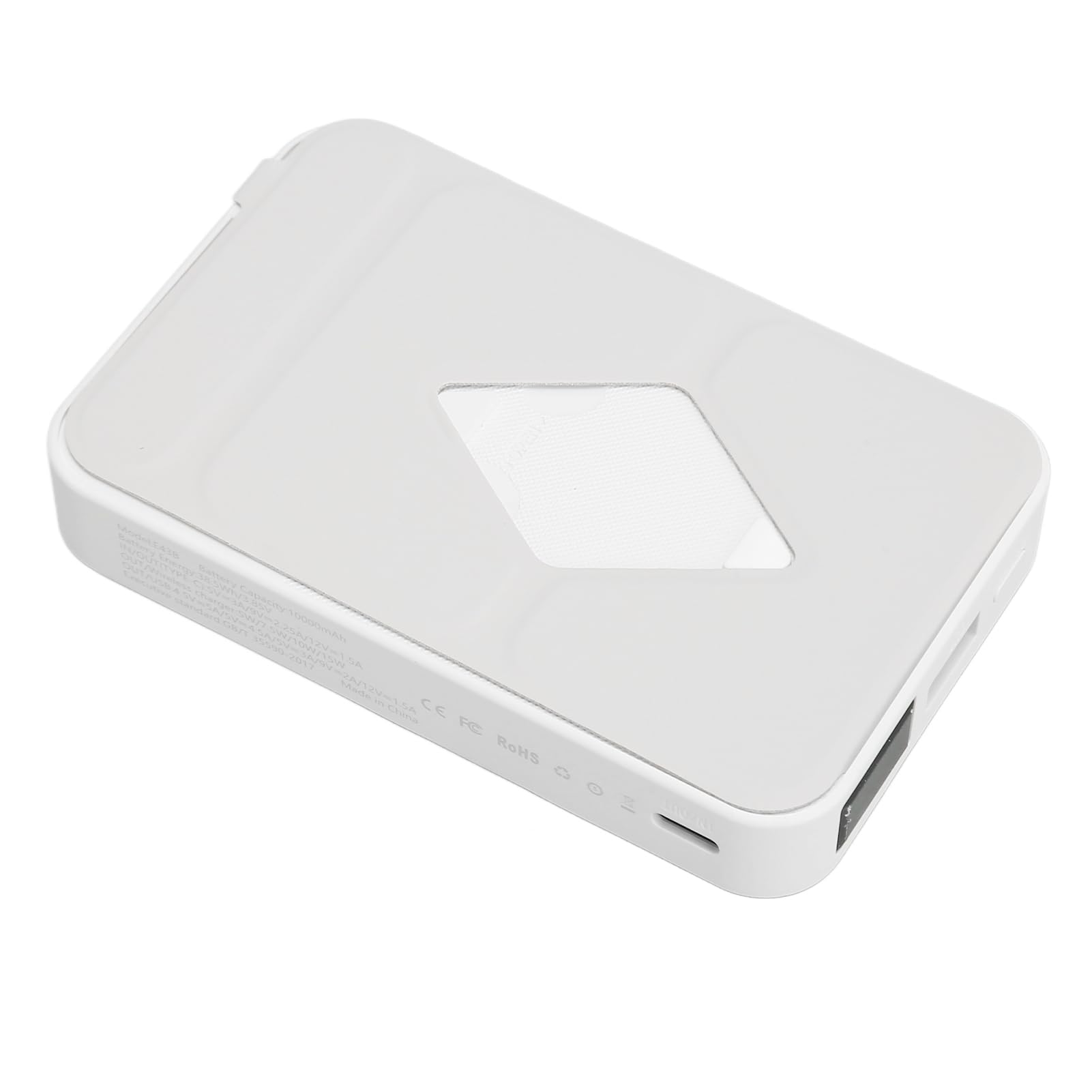 Cargador Portátil Inalámbrico, Batería Magnética de 10000mAh de Alta Capacidad con Pantalla LED para 14, 13, 12 Series (Blanco)