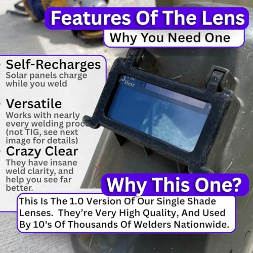 Image of Ridge Products | HD Shade 10 Auto Darkening Welding Lens | Cool Blue Welding Lens 2x4 1 /4 | Shade 10 Welding Lens Auto Darkening | Perfect for a Sugar Scoop Welding Hood or Pancake Welding Hood