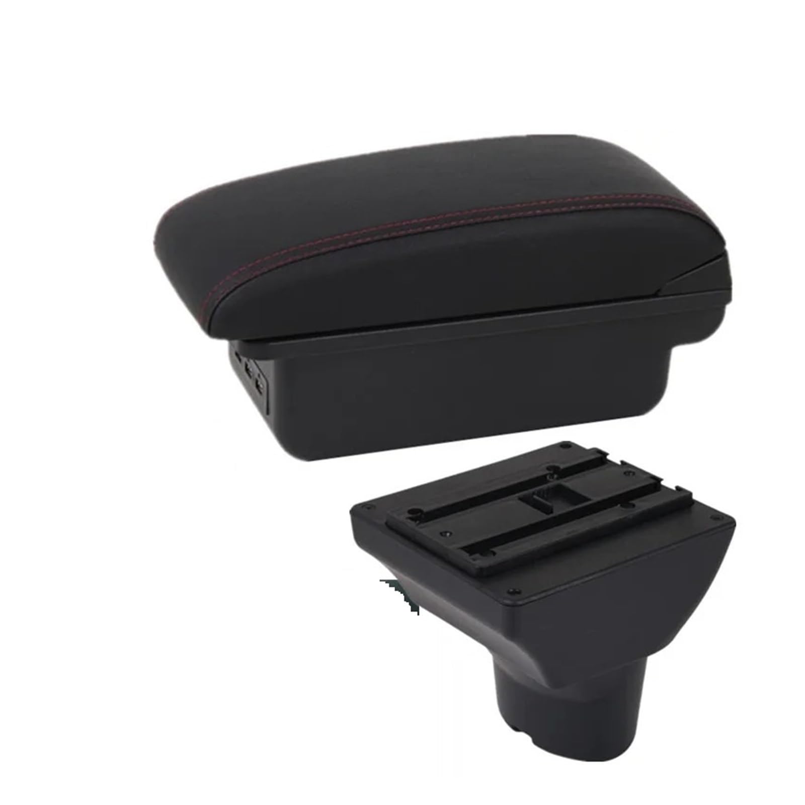 GBGWRMRYX Center Armrest Box For Hyundai For I20 Car Armrest Box Accessories Center Storage Box Interior Dedicated Retrofit Parts Arm Rest(B1 Black red 3USB)