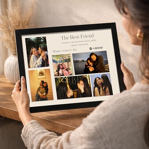 Image of Customized Photo Frame Wall Decor Spotify Gift For Friend Mother Sister Wife and Girlfriend, Personalized Women's Day and Mothers Day Photo Frame Gift For Home Living room Bedroom 23x32 cm