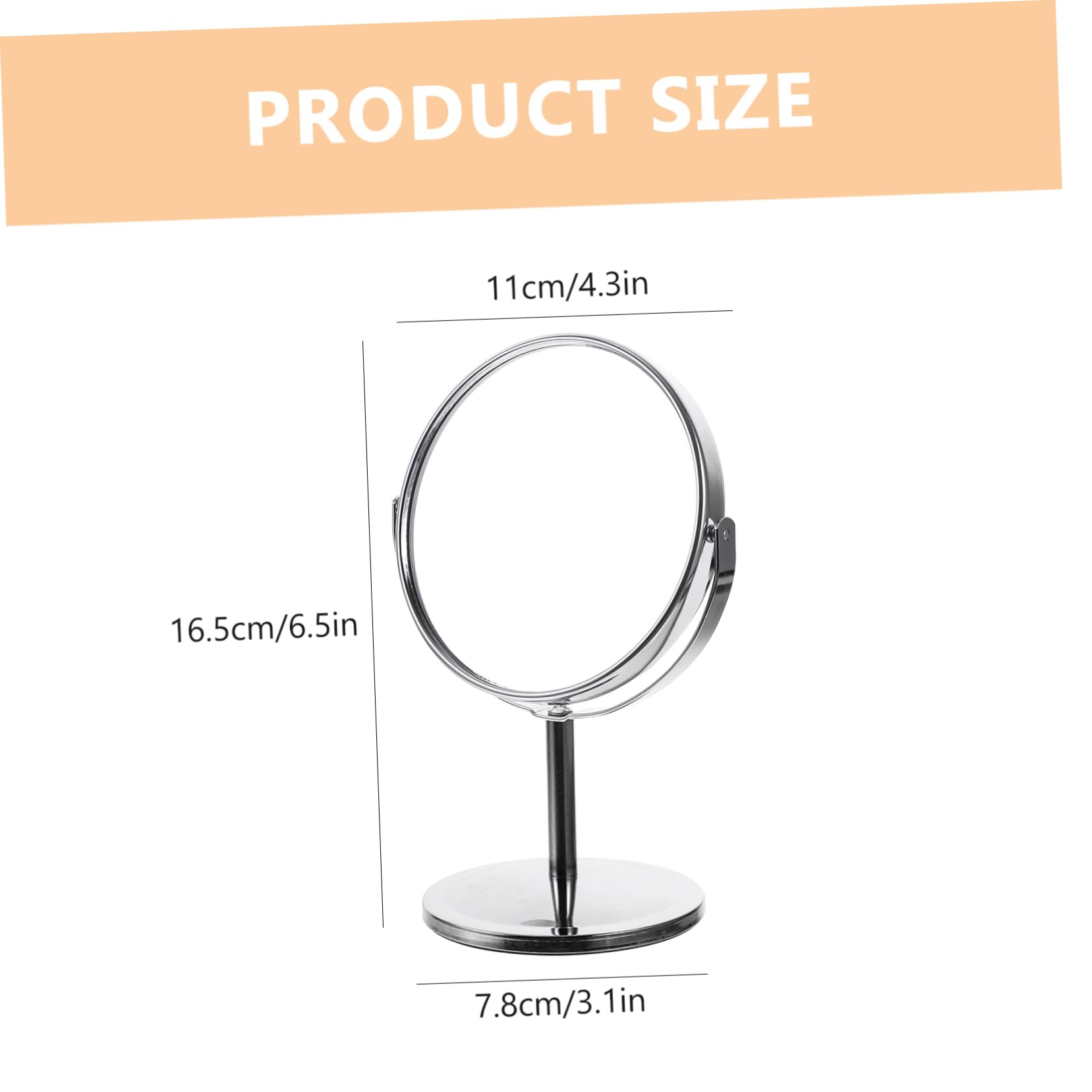HONMEET Small Round Desk Makeup Mirror Double Sided Vanity Mirror 360° Rotation for Women Mirr