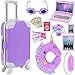 ZITA ELEMENT Puppenzubehör Koffer Reisegepäck Spielset für 43-46cm große Puppenreisetasche Sonnenbrille Kamera Computer Handy Pad Reisekissen Augenbinde Reisepass Tickets Cashes