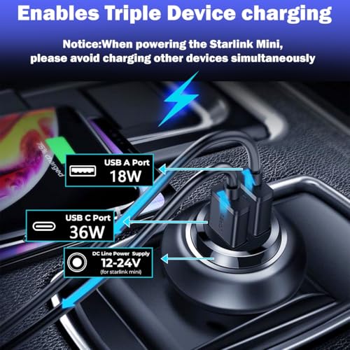 Starlink Mini 12V DC Power Cable,10Ft Car Charger Cigarette Lighter Adapter - image 3