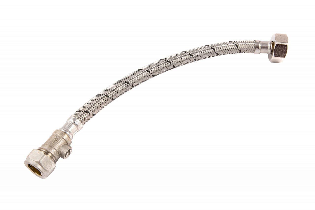 Comap Silver 28022 22Mm X 3/4" Flexi Tap Connector Isolating Valve 300Mm - Plumbing Fitting