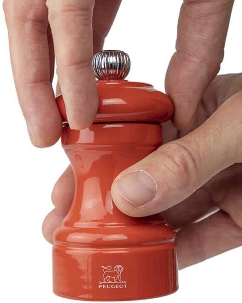 Peugeot Bistro 10 cm pepermolen, verstelbare roestvrijstalen molen, 2-traps slijpmechanisme, voorgevuld met peperkorrels - verbeterde smaak aromatische diepte, duurzaam ontwerp (terracotta