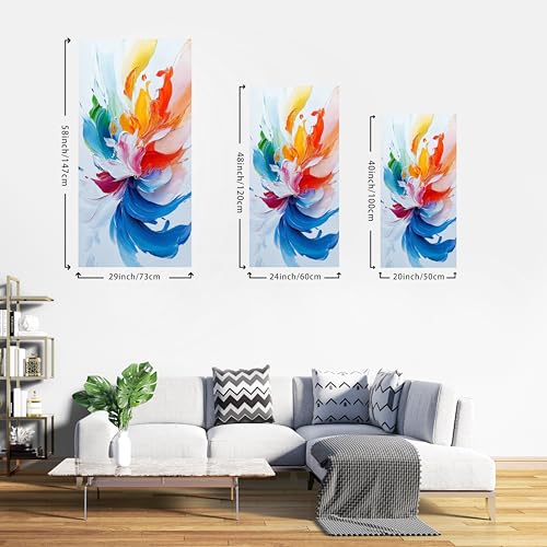 Image of TAIJXAGSG Large Canvas Art Wall Decor Prints Colorful Abstract Wall Art For Living Room Blue Abstract Art Artwork Painting Picture For Bedroom Hotel Office Home Aesthetic Wall Decor 29 X 58 In