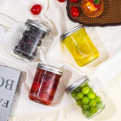 Image of Amzcku 16 oz Vintage Mason Jars with Lids, Regular Mouth Canning Jar, Safe For Storage, Canning, Pickling, Preserving, Fermenting, DIY Crafts & Decor 6 Pack
