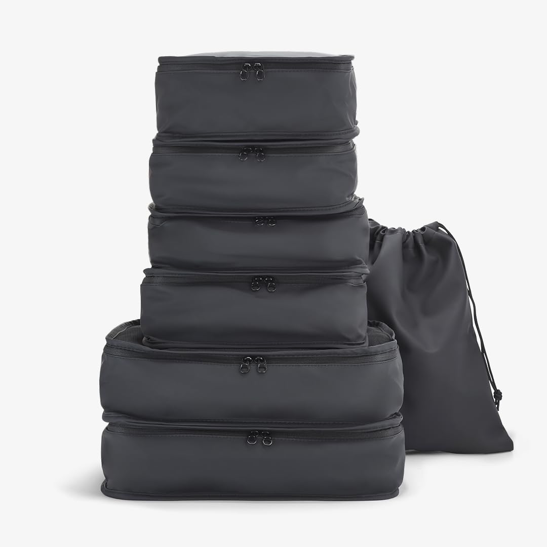 Rock Black 7 Piece Packing Cubes Set