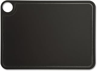 ARCOS Cutting Board with Channel and Hanger. Smooth Surface for Chopping Food in Cellulose Fibre and Resin. Professional Meat and Vegetable Cutting Utensil. Serving Board. Color Black. 377 x 277 mm