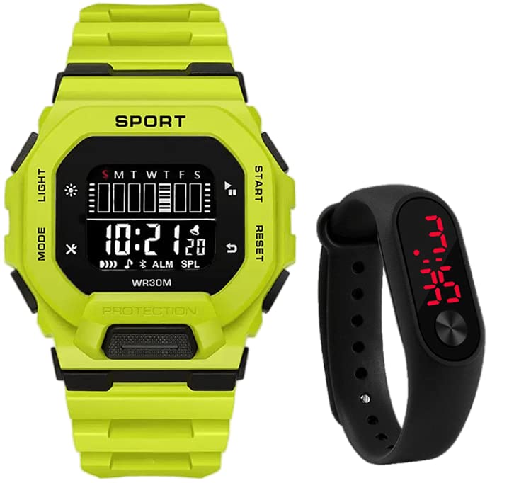 Eagle fly Stylish Dial and with Black Men Watch Combo Children Light Green Dial Led Digital Watch Pack of 2 (Light Green) (B0BWV1FVS5) Amazon Price History, Amazon Price Tracker
