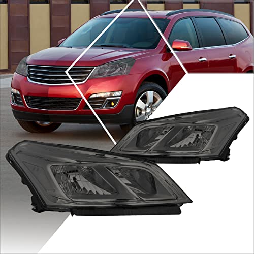 Compatible with Chevy Traverse 13-17 Headlight Assembly,OE Replacement,Smoked Lens Clear Corner Headlamps