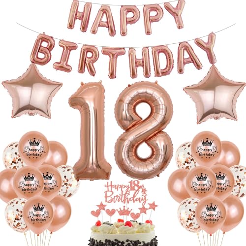 Oro Rosa palloncino 18 anni compleanno ragazza Rosegold 18 anni compleanno decorazioni ragazza Palloncini 18 anni compleanno Oro Rosa Palloncini Compleanno 18 anni ragazza Rosegold