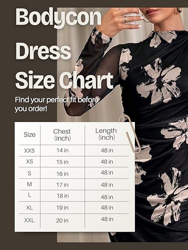 Image of Women's Summer Mesh Sheer Long Sleeve Midi Ruched Bodycon Dress Mock Neck Elegant Evening Party Cocktail Dresses