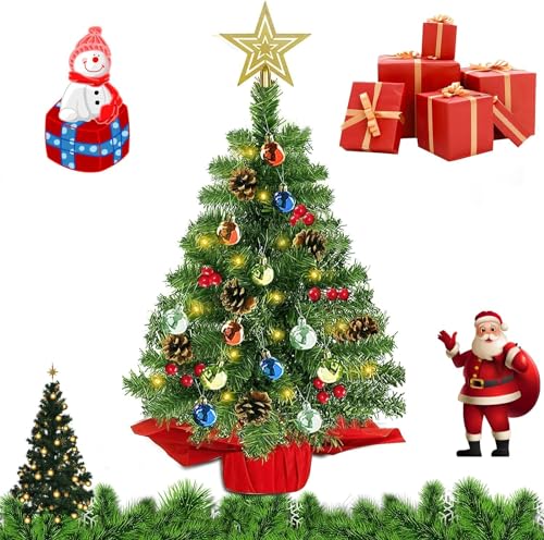 MTINRNI Mini Weihnachtsbaum,50cm Künstlicher Weihnachtsbaum...
