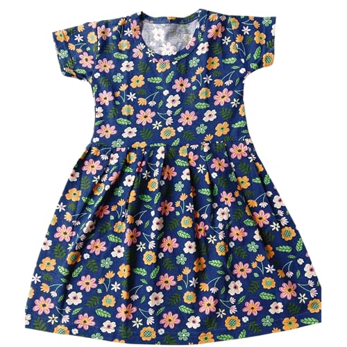 Image of Ting Ting Baby Girls Frock Dress Combo Pack of 4 (Short Sleeves,Multicolour)