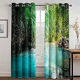 MAYNUO Cortina Habitacion Opaca Termica 2 Piezas 234x230 Cm Cortinas Salon 3D...