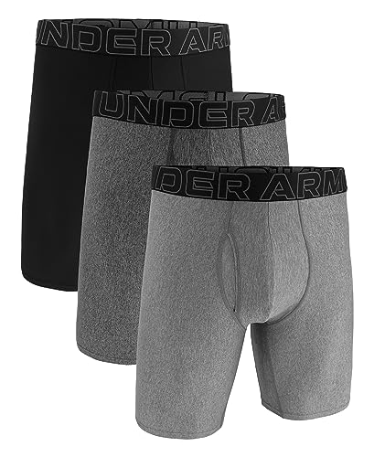 Under Armour Men's Multi-Pack Performance Tech Long-Leg Boxer Brief, 9" Inseam, All-Day Comfort