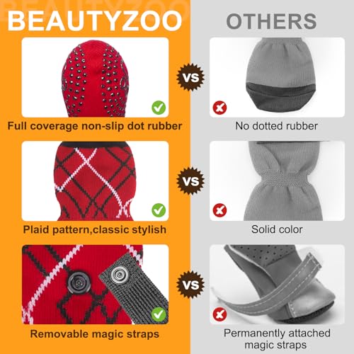BEAUTYZOO Meias Para Cães Para Evitar Lamber As Patas, Meias Para Cães Para Pisos De Madeira Antider