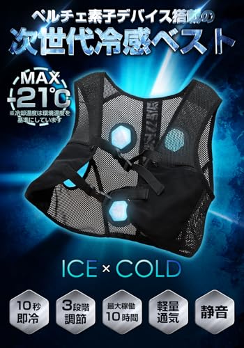 LABEWVI] ペルチェベスト【2025年 最大-21℃ 瞬間冷却 】 20000mAh